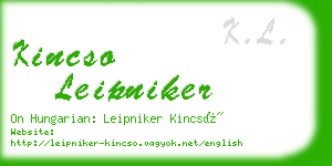 kincso leipniker business card